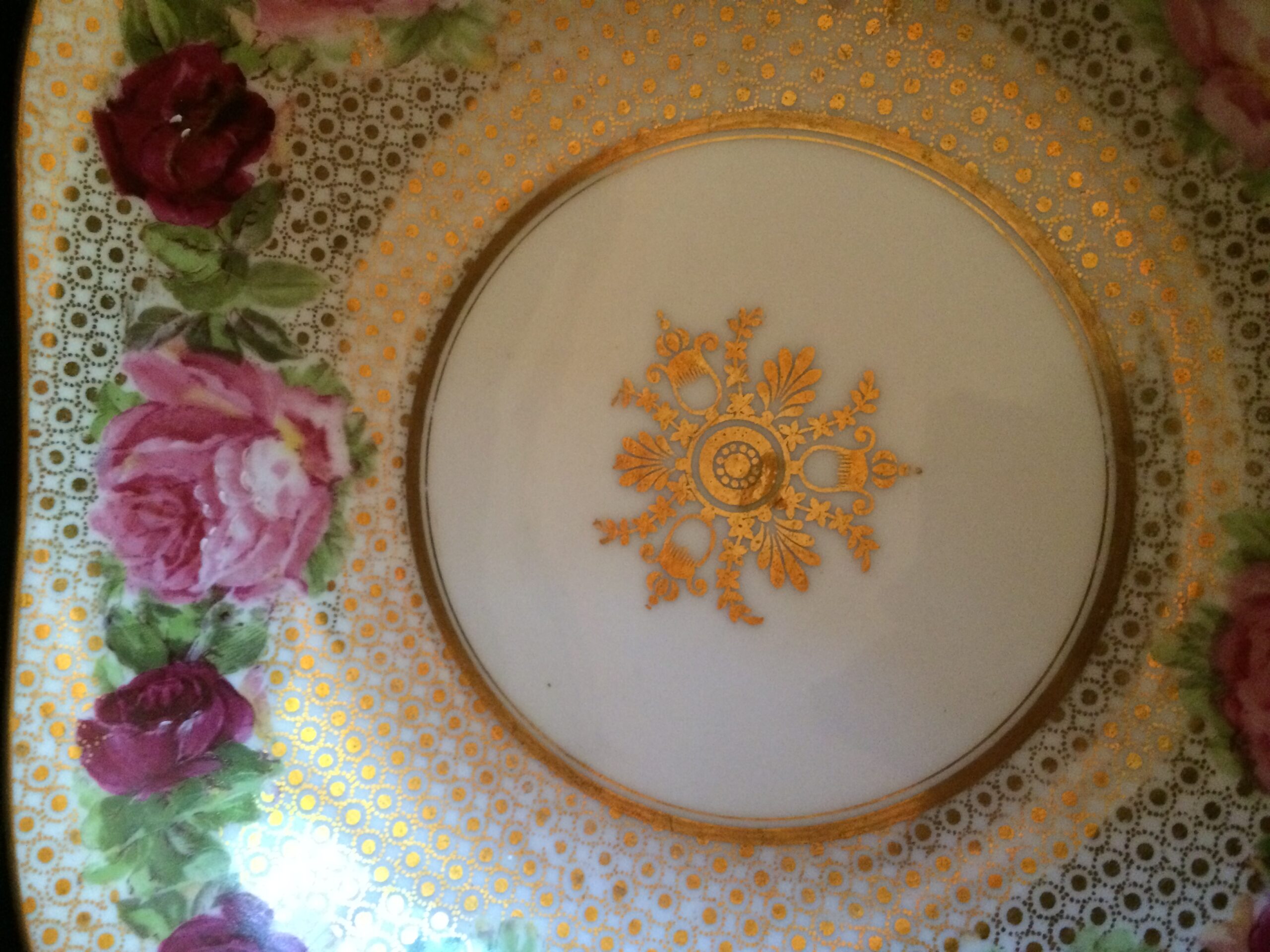 Bowl - Antique - Gold and Roses