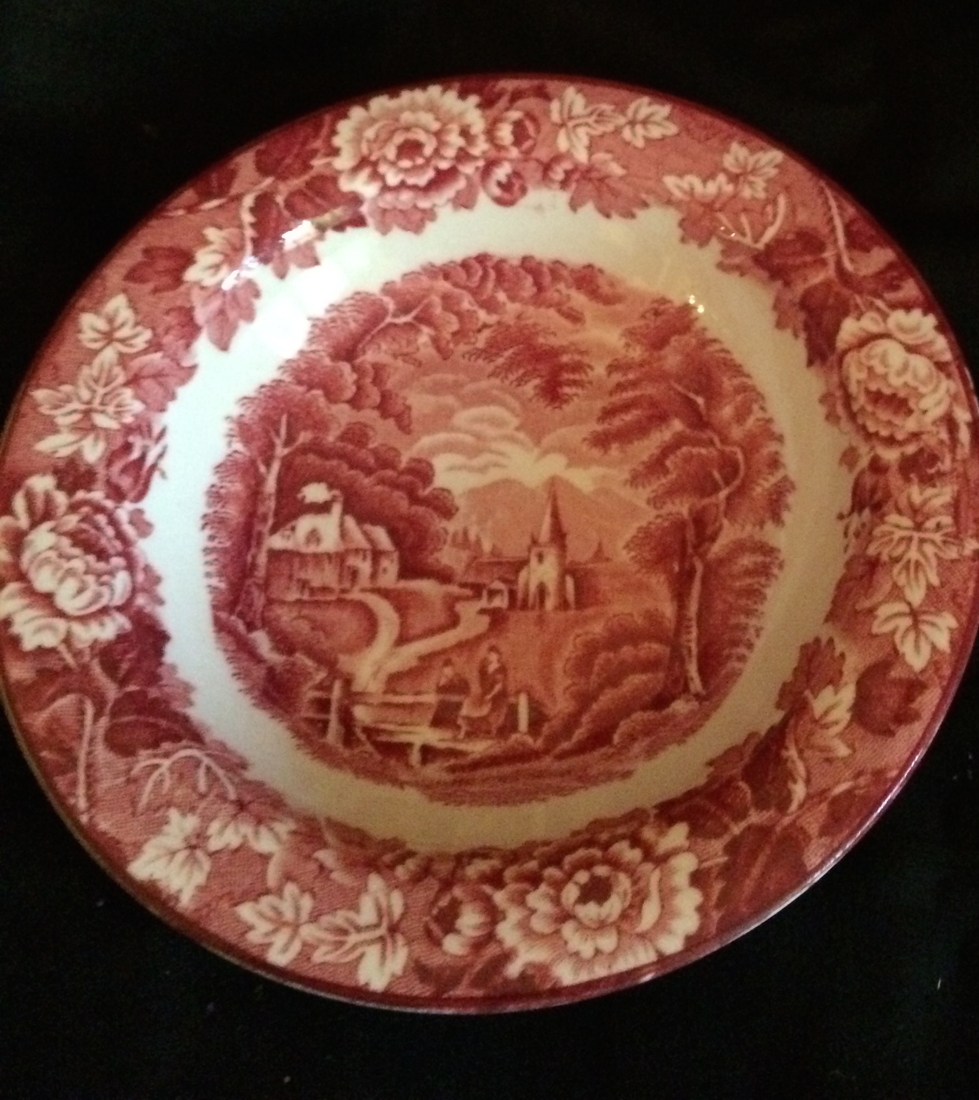 Rimmed Soup Bowl - Red - Enoch Woods